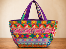 Lade das Bild in den Galerie-Viewer, Floral Kutch Hand Embroidered Tote Bag