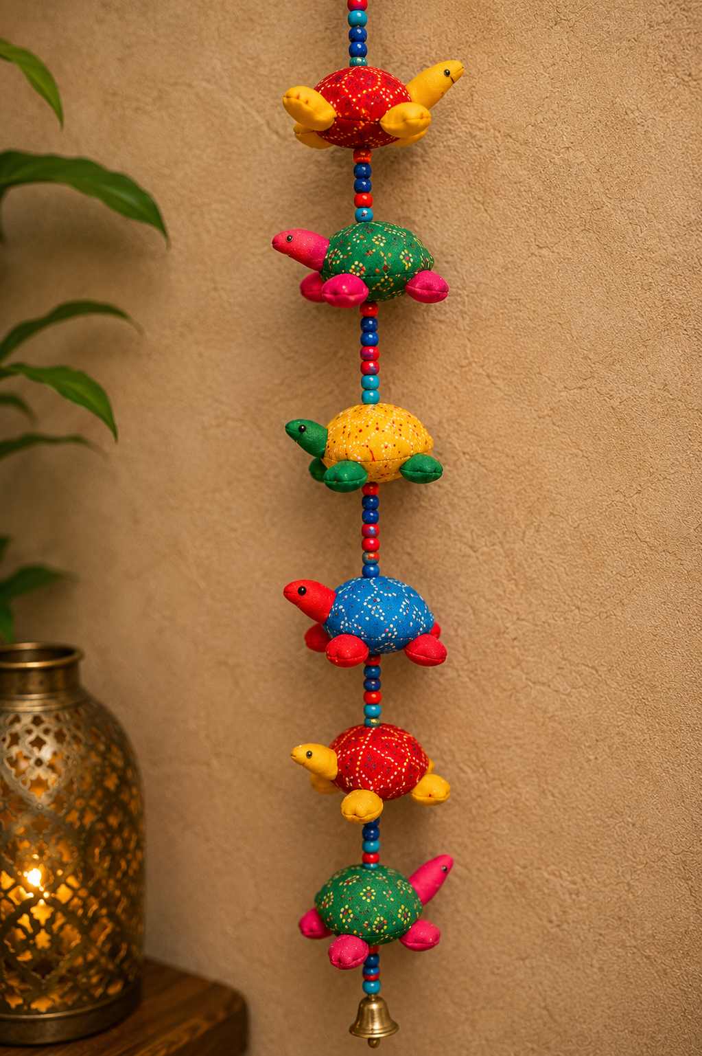 Multicolor Handmade Fabric Turtle Hanging – Decorative Wall Hanging (38”)