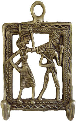 Tribal Couple Coat Rack in Brass