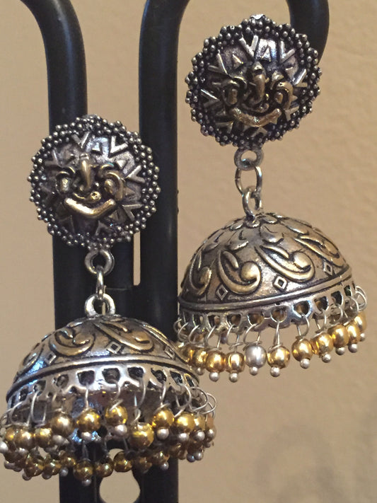 Silver & Gold Polish Earrings