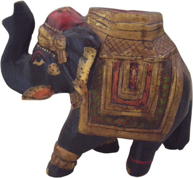 Painted Wood Elephant (Handicraft)