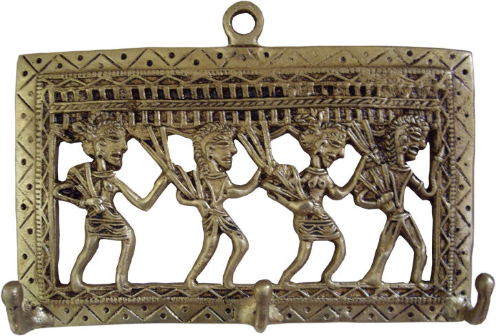 Rural Scene Coat Rack in Brass (Large) (Handicraft)