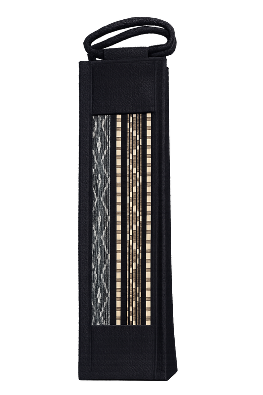 Sturdy Jute Black Wine Bag Holder