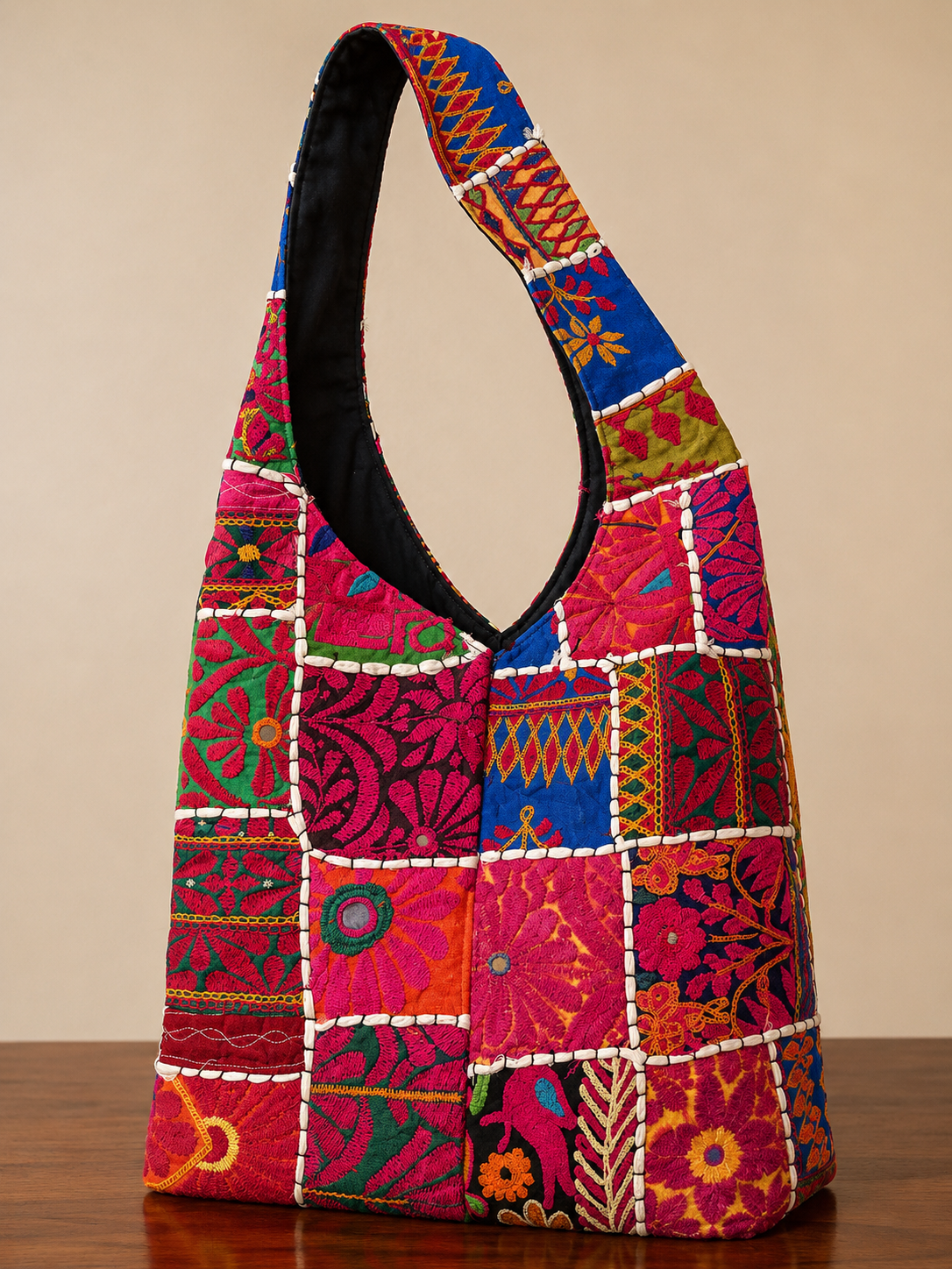Bold & Bright Hand Embroidered Shoulder Bag