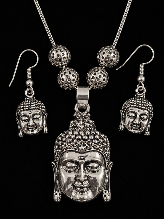 Buddha Necklace with Earrings