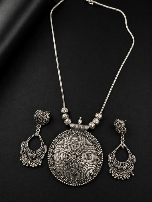 Mandala Necklace with Earrings