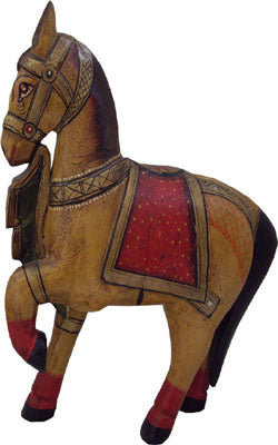 Painted Wooden Horse in Antique Finish (Handicraft)