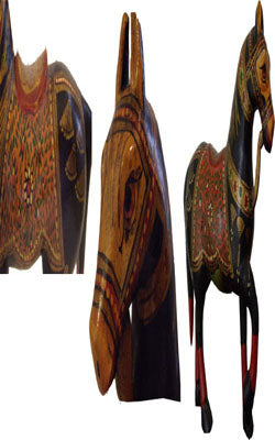 Painted Wood Horse (Handicraft)